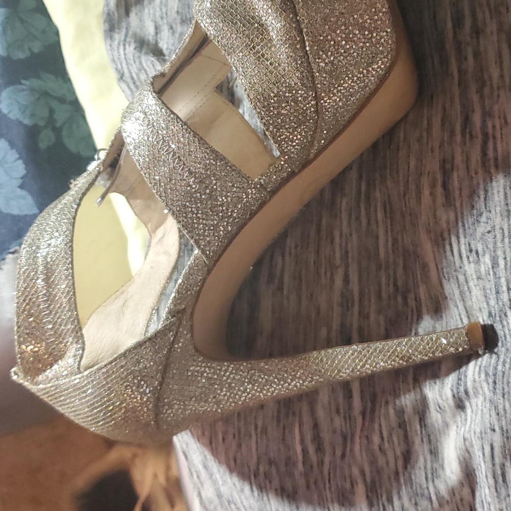 Michael kors high heels size 9 gold glitter - Picture 5 of 11